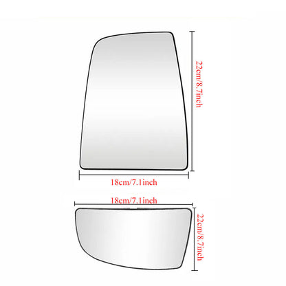 Mirror Glass Upper Lower Driver Side Left for Ford Transit 150 2021 Base Crew