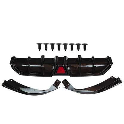 For 2016-21 Civic Sedan  Gloss Black DIffuser Kit W/ LED Light
