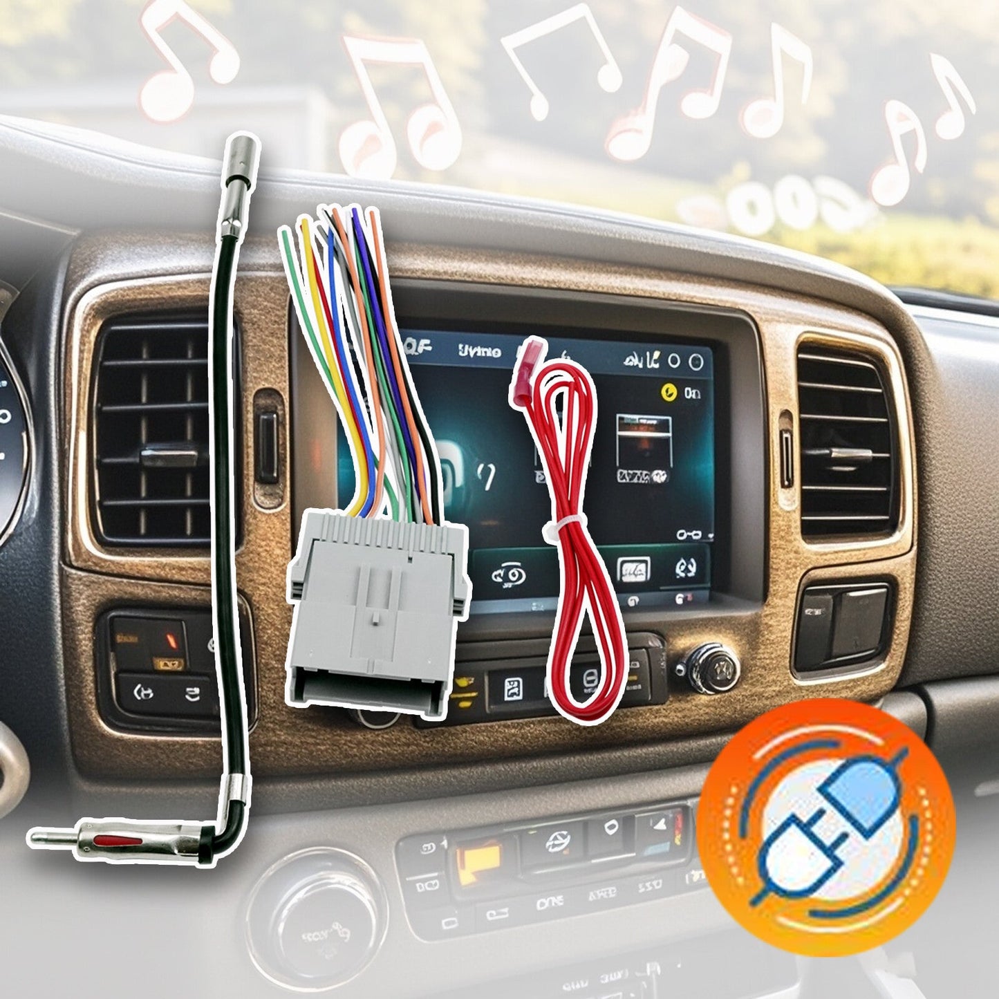 Stereo Wiring Harness W/Antenna Plug to Radio Connector kit For 2003-06 Chevry