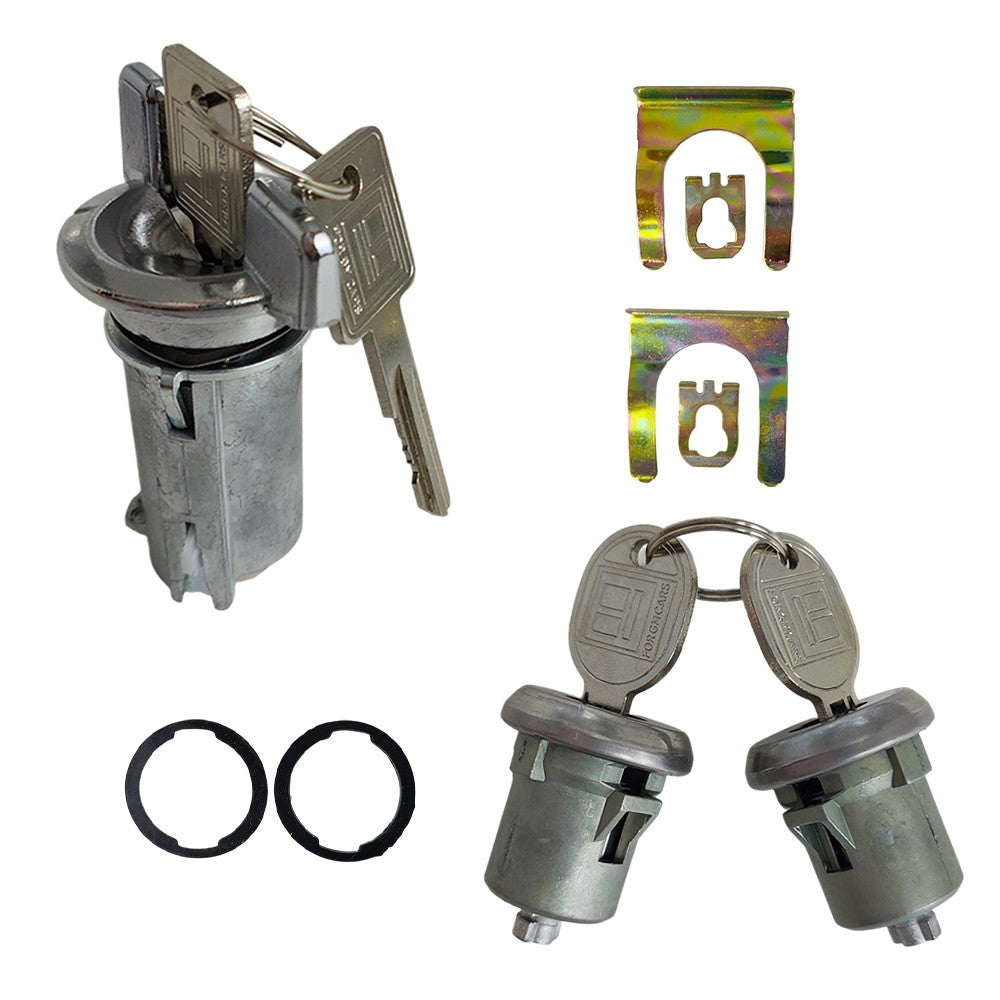 For GM 701398 Chrome Ignition Key Switch Cylinder & Door Lock Pair Set W/ Keys