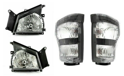 For 2004-2007 Isuzu NPR NQR, 2006-07 GMC W4500 RH+LH Headlight+Corner Light 4Pcs