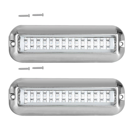 2x 42 LED Blue 316 Stainless Steel Underwater Boat Marine Transom Lights Pontoon
