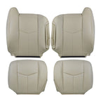 For 2003-2006 Chevy Suburban Driver Passenger Bottom &Top Leather Seat Cover Tan