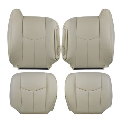 For 2003-2006 Chevy Suburban Driver Passenger Bottom &Top Leather Seat Cover Tan