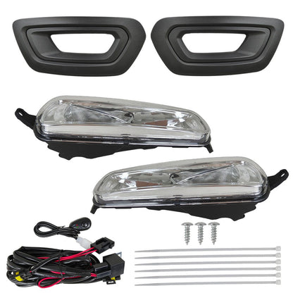 Left & Right Fog Lights W/Bezels Covers+Bulbs+Wiring For Ford Transit 2020-2024