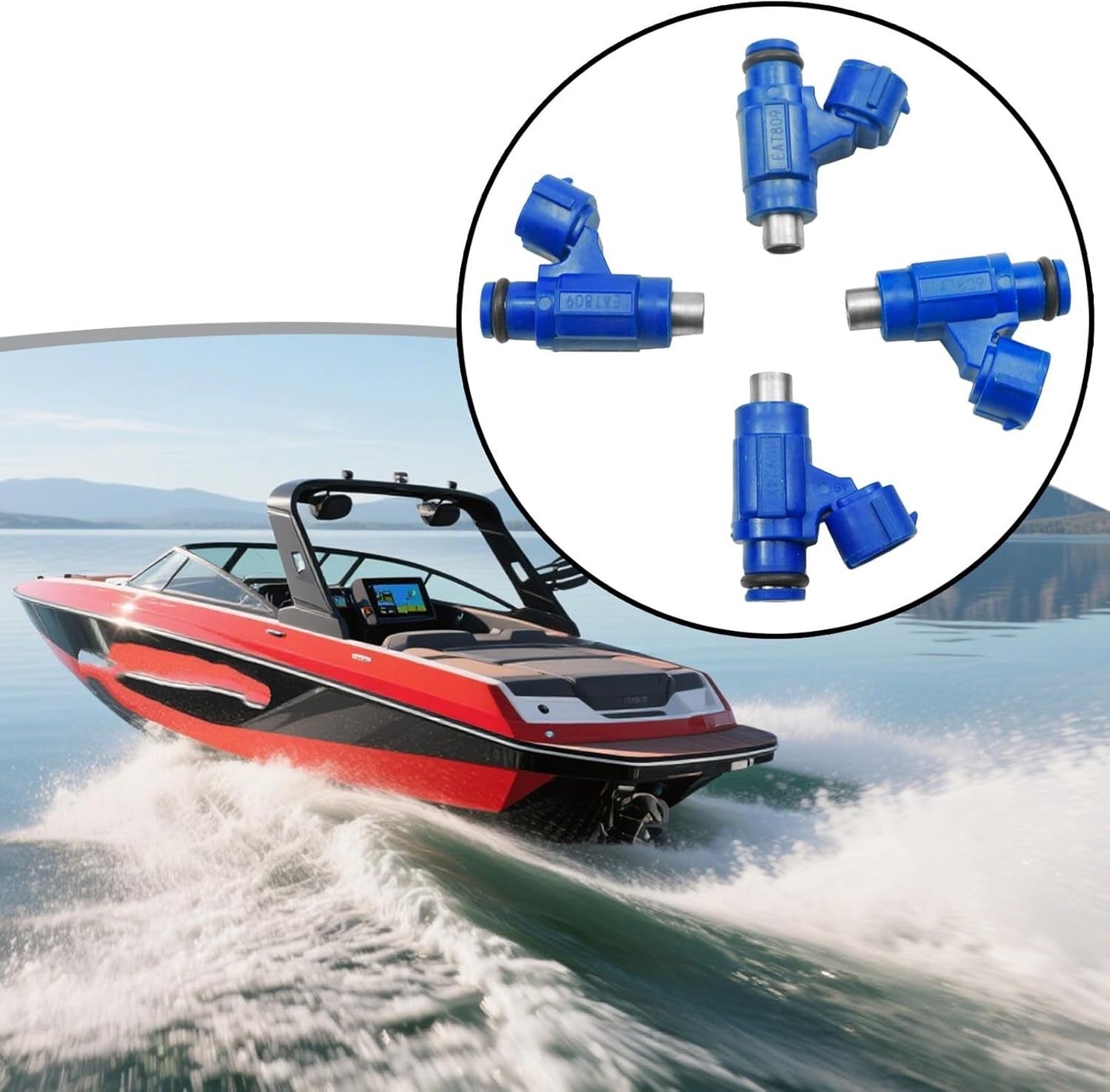 6S5-13761-10-00 4pcs Fuel Injectors 4 Holes for 2012-2024 Yamaha WaveRunner FX