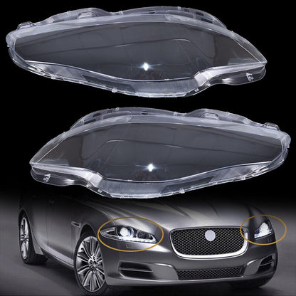 Pair Front Headlamp Headlight Lens Cover Shell Clear For Jaguar XJ XJL 2010-2019