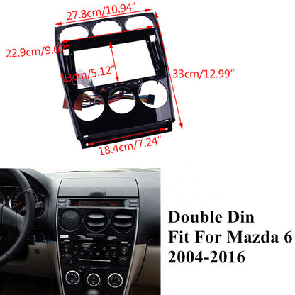 For 2004-2016 Mazda 6 Stereo Radio Double Din Install Dash Panel Kit Harness New
