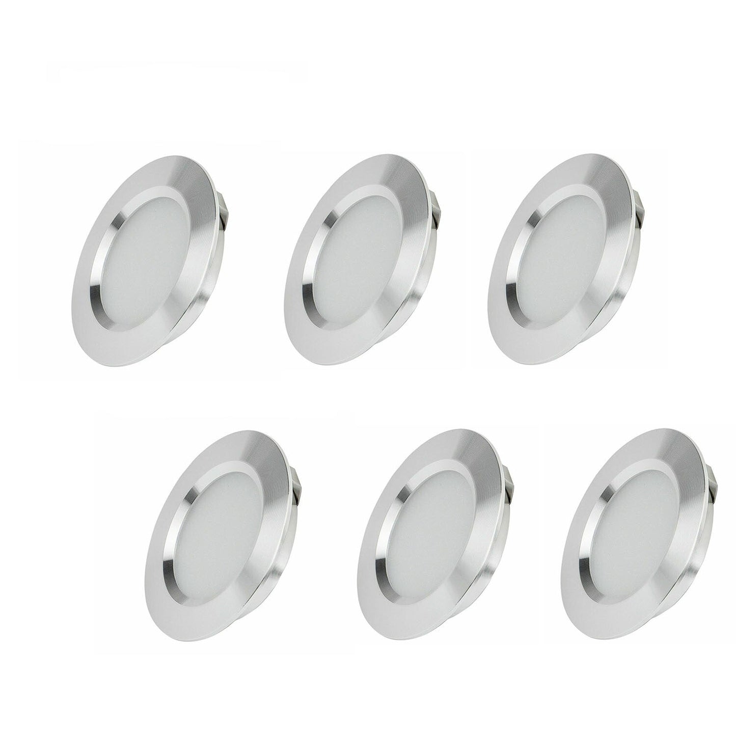 6X 12V LED Lights Recessed Ceiling light For RV Camper Interior Cool White 6400K