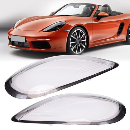 For 2014-2016 Porsche Boxster Cayman 981 Headlight Lens Cover Shell Left + Right