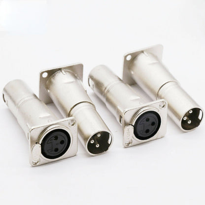 4x 3Pin XLR Female To Male Audio Pass Through Feed Panel Mount Connector Adapter