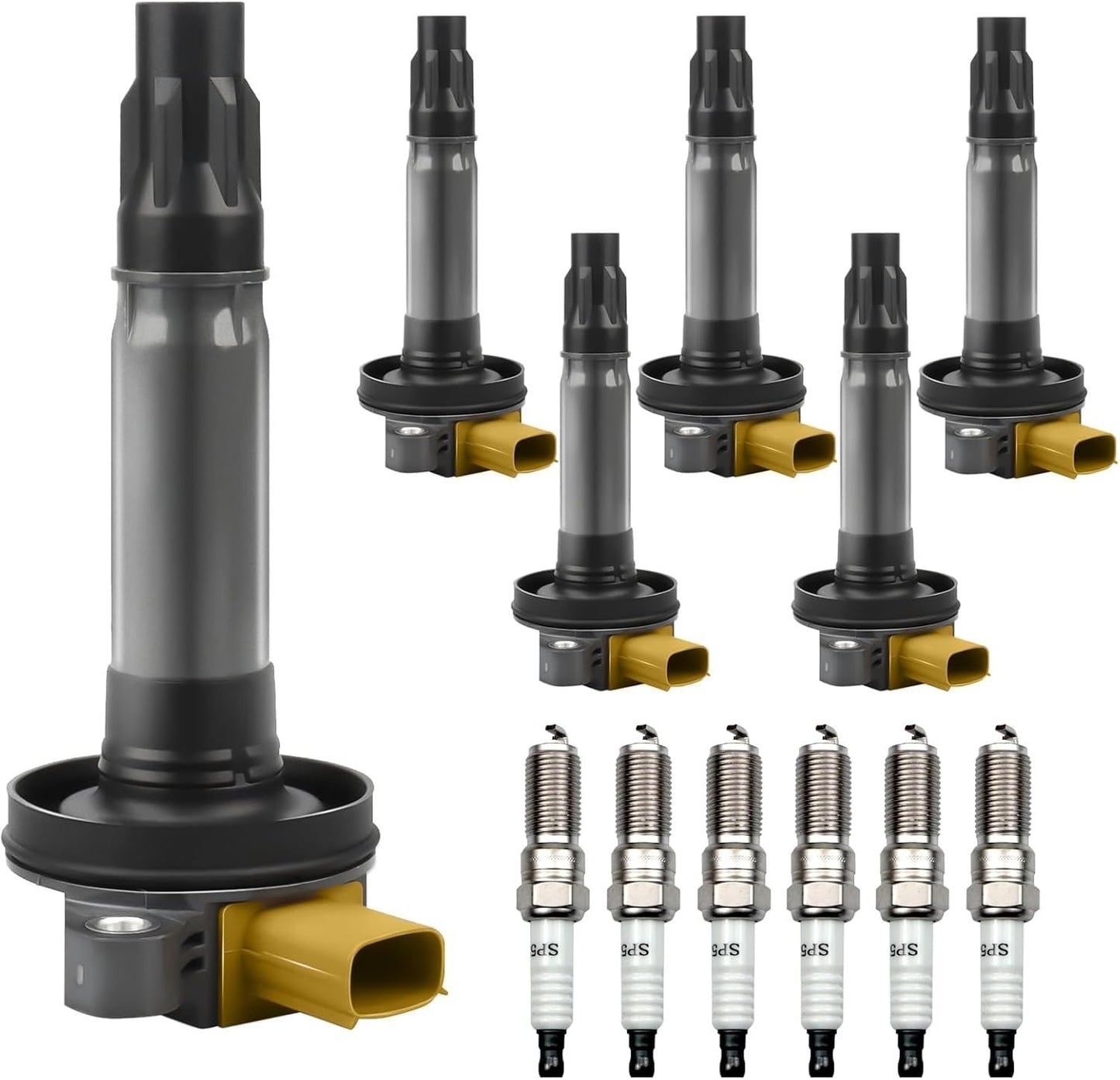 UF646 Ignition Coil Double Iridium Spark Plug DG549 for 11-17 Ford F150 6PC