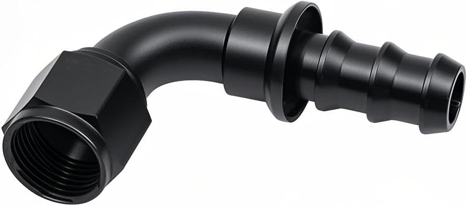 10AN 90 Degree Push Lock Hose Fitting End AN10 Female Swivel Push-on/Lock Hose