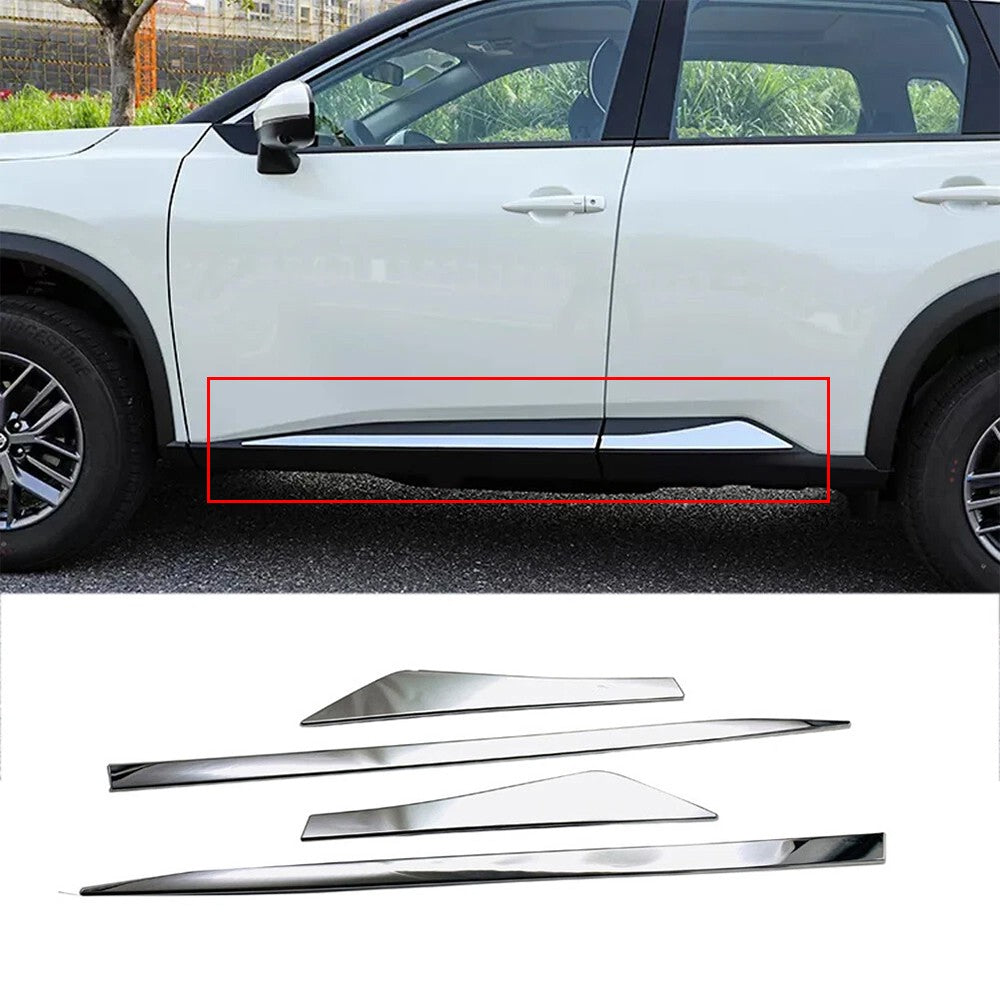 For Nissan Rogue/X-Trail 2021-2025 Chrome Outside Body Side Molding Trim Cover