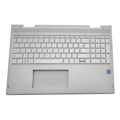 New 934640-001 Palmrest Case w/Backlit Keyboard Silver For HP ENVY X360 15-BP US