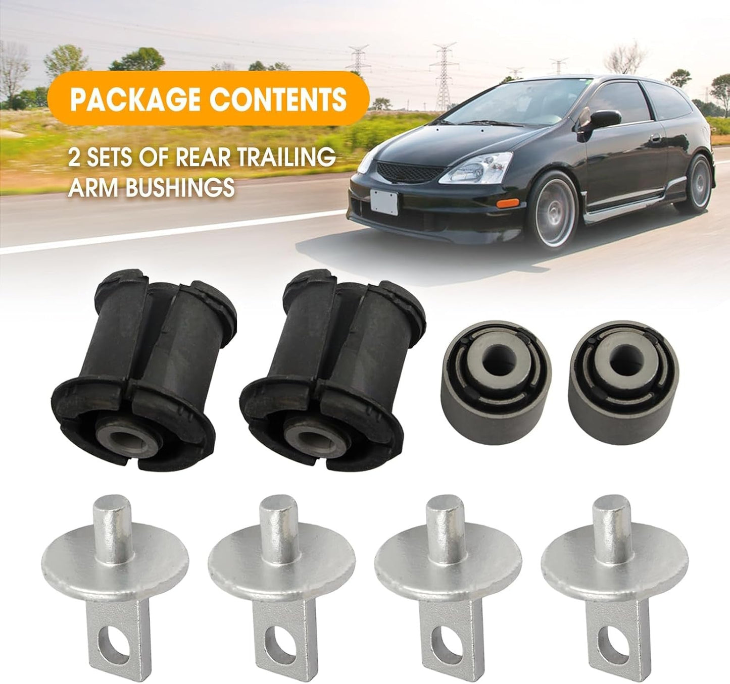 2set New for Honda CR-V CRV 02-06 Rear Control Trailing Arm Axle Bushes Bushings
