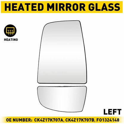 Mirror Glass Upper/Lower Driver Side Left LH for Ford Transit Van 150 250 350 HD