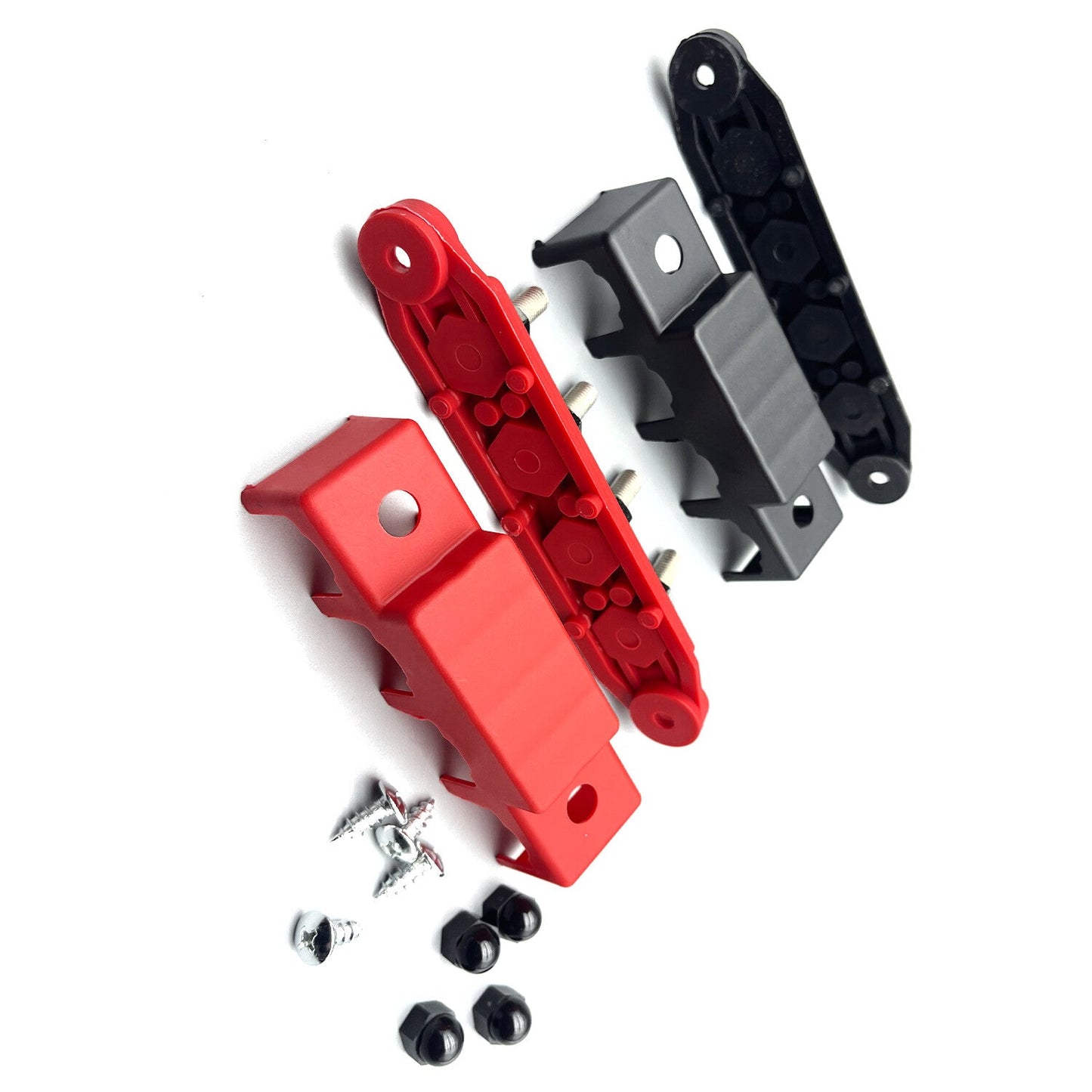 New Red & Black 5/16" 4 Stud Power Distribution Block -BUSBAR- With Cover