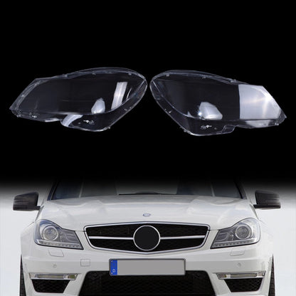 Car Front Headlight Lens Cover For Mercedes Benz C Class W204 2011-2015