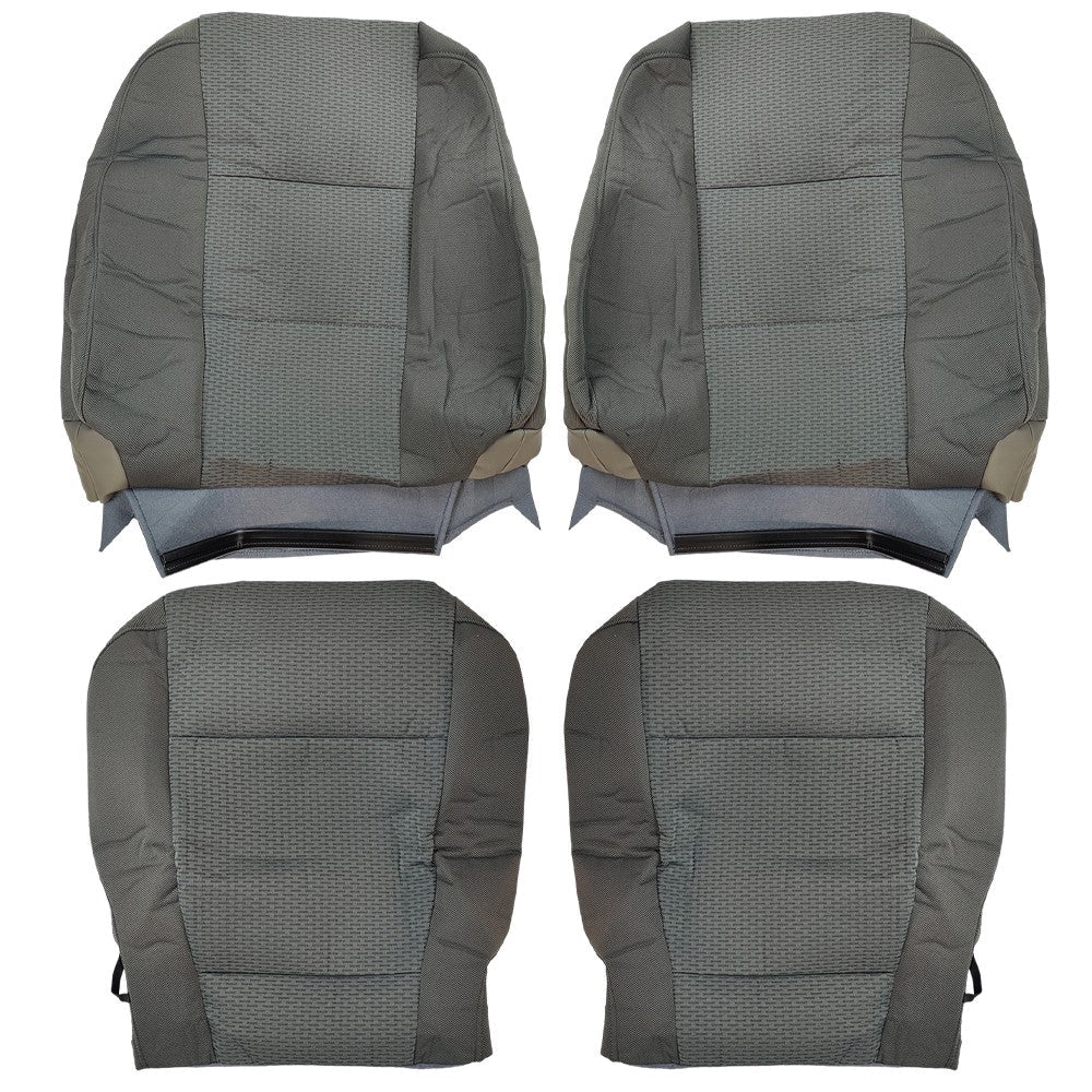 Driver Passenger Bottom&Top Cloth Seat Cover Gray  For 2015-2020 Ford F150 XLT