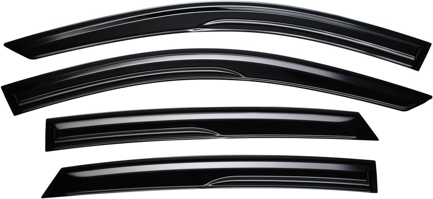 FOR 2023-25 HONDA ACCORD 11TH GEN BLACK TRIM WINDOW VISOR RAIN GUARD WITH CLIPS