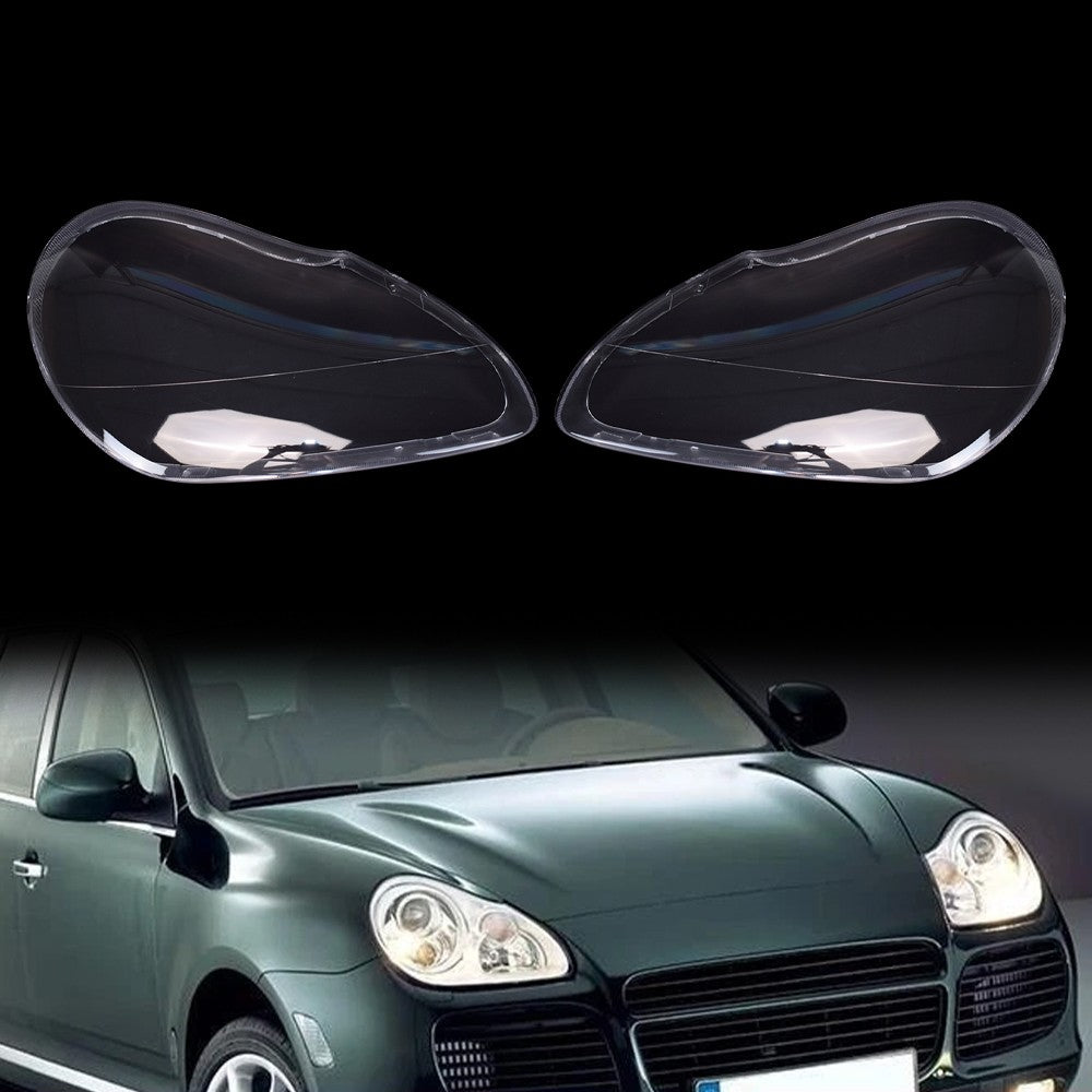 For Porsche Cayenne 2003-2006 2PCS Car Headlight Lens Cover Shell+Glue Clear L+R