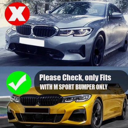 For BMW G20 330i M340i M Sport 2019-22 GT Style Gloss Black Front Bumper Lip Kit