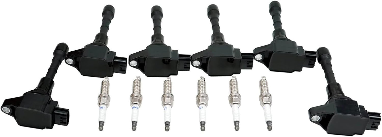 6 UF550 Ignition Coil Iridium Spark Plug for V6 3.5L 09-20 Nissan Maxima Murano
