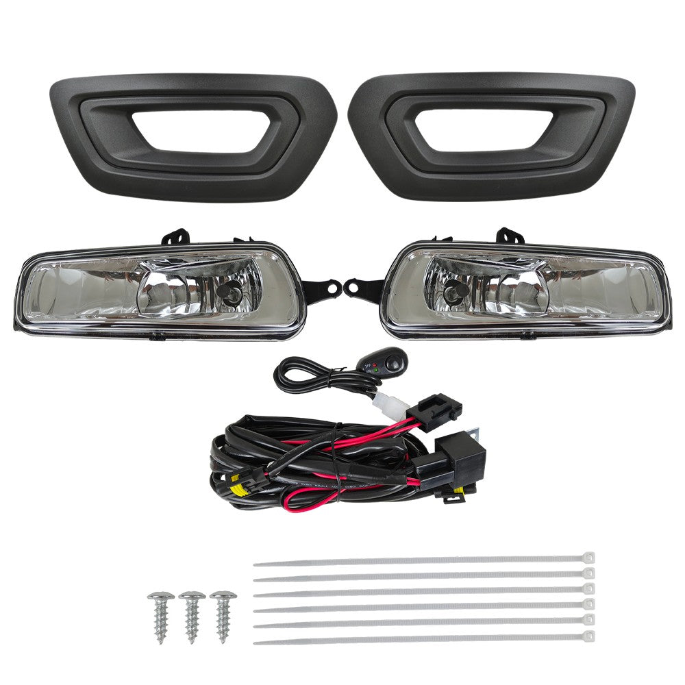 Left & Right Fog Lights W/Bezels Covers+Bulbs+Wiring For Ford Transit 2020-2024