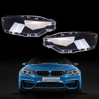 A Pair Left&Right Headlight Headlamp Lens Cover For BMW 3-Series F30 F35 2016-18