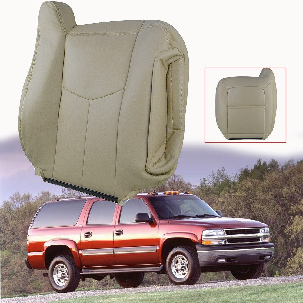 For 2003 2004-2006 GMC Sierra Yukon Passenger Side Top Leather Seat Cover Tan
