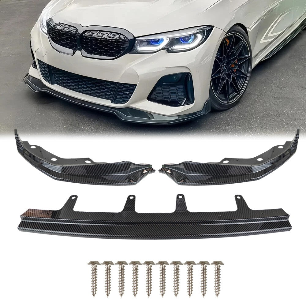 Carbon Fiber Style M Front Bumper Lip For 2019-22 Bmw G20 3 SERIES 330I M340I