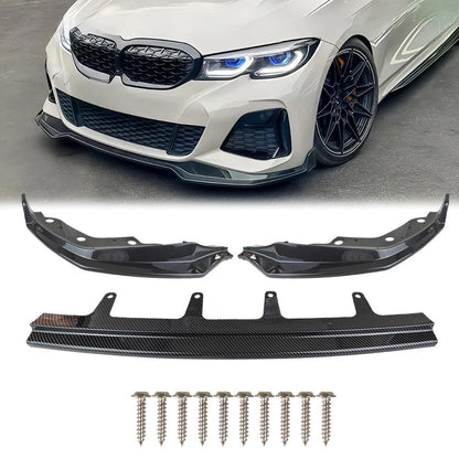 Carbon Fiber Style M Front Bumper Lip For 2019-22 Bmw G20 3 SERIES 330I M340I