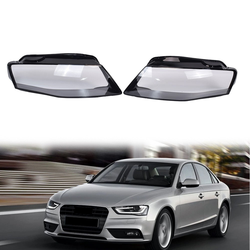 2PCS Left & Right For 2009-2012 Audi A4 Headlamp Cover Headlight Lens Cover