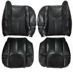 For 2004 2005 2006 Chevy Tahoe Silverado 1500 Front Leather Seat Covers Black