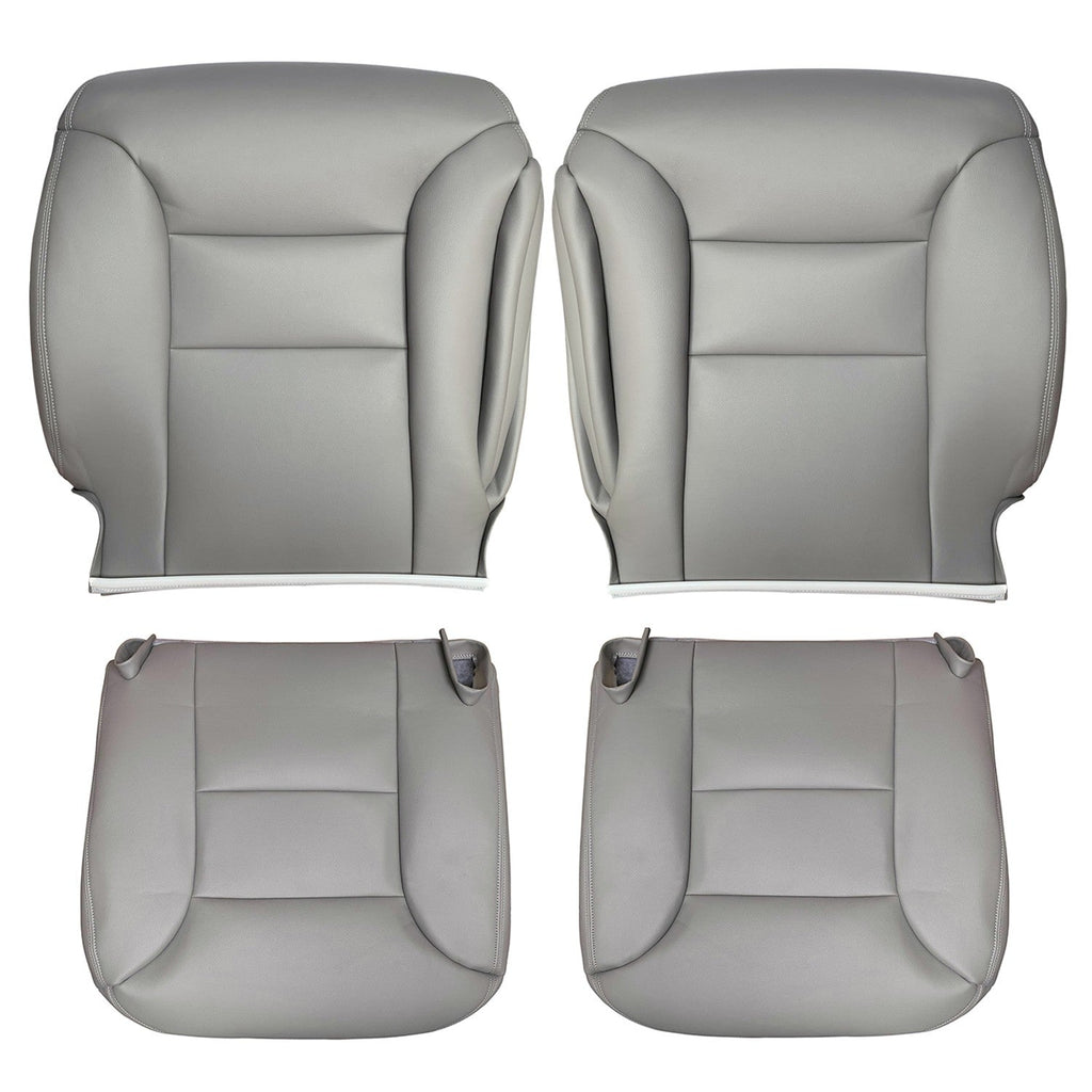 Driver Passenger Leather Seat Covers Gray For 1995 - 1999 Chevy Silverado Tahoe