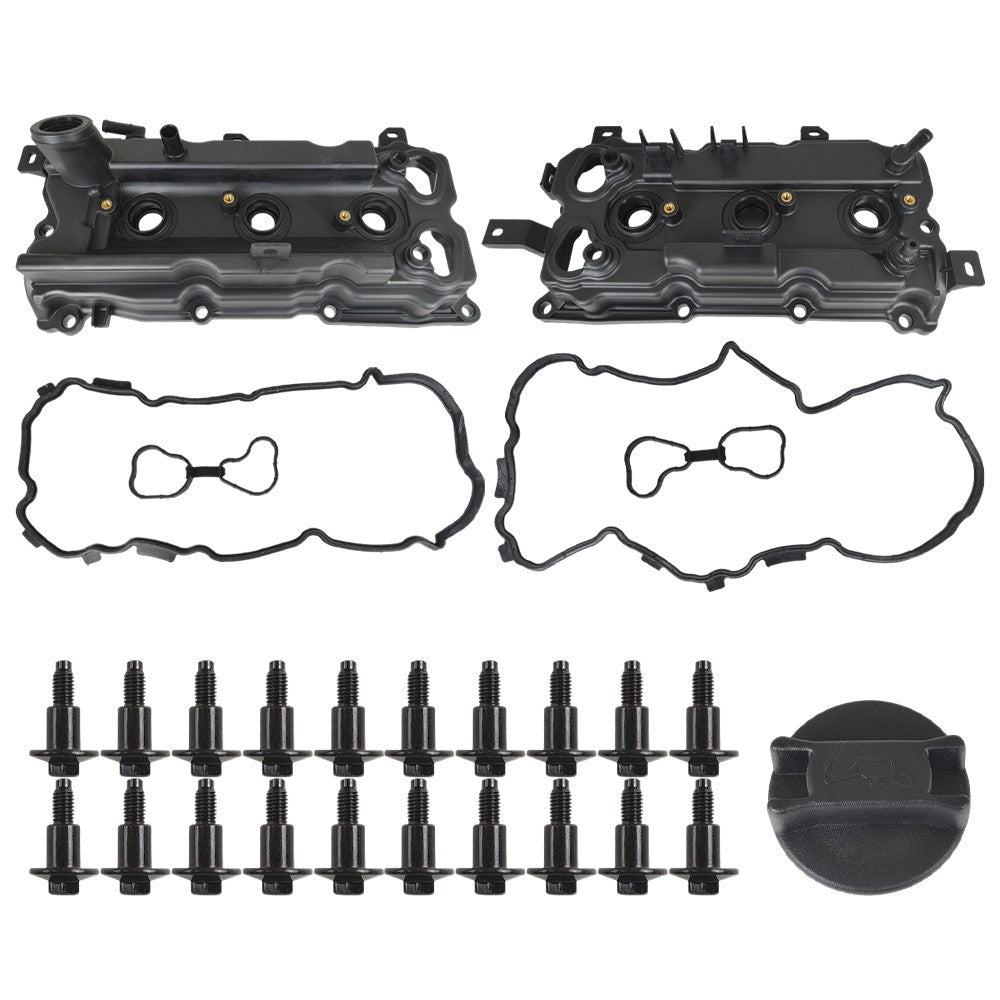 2PCS LH & RH Valve Cover Set w/ Gasket & Bolts & Cap For 2011-2012 Infiniti G25