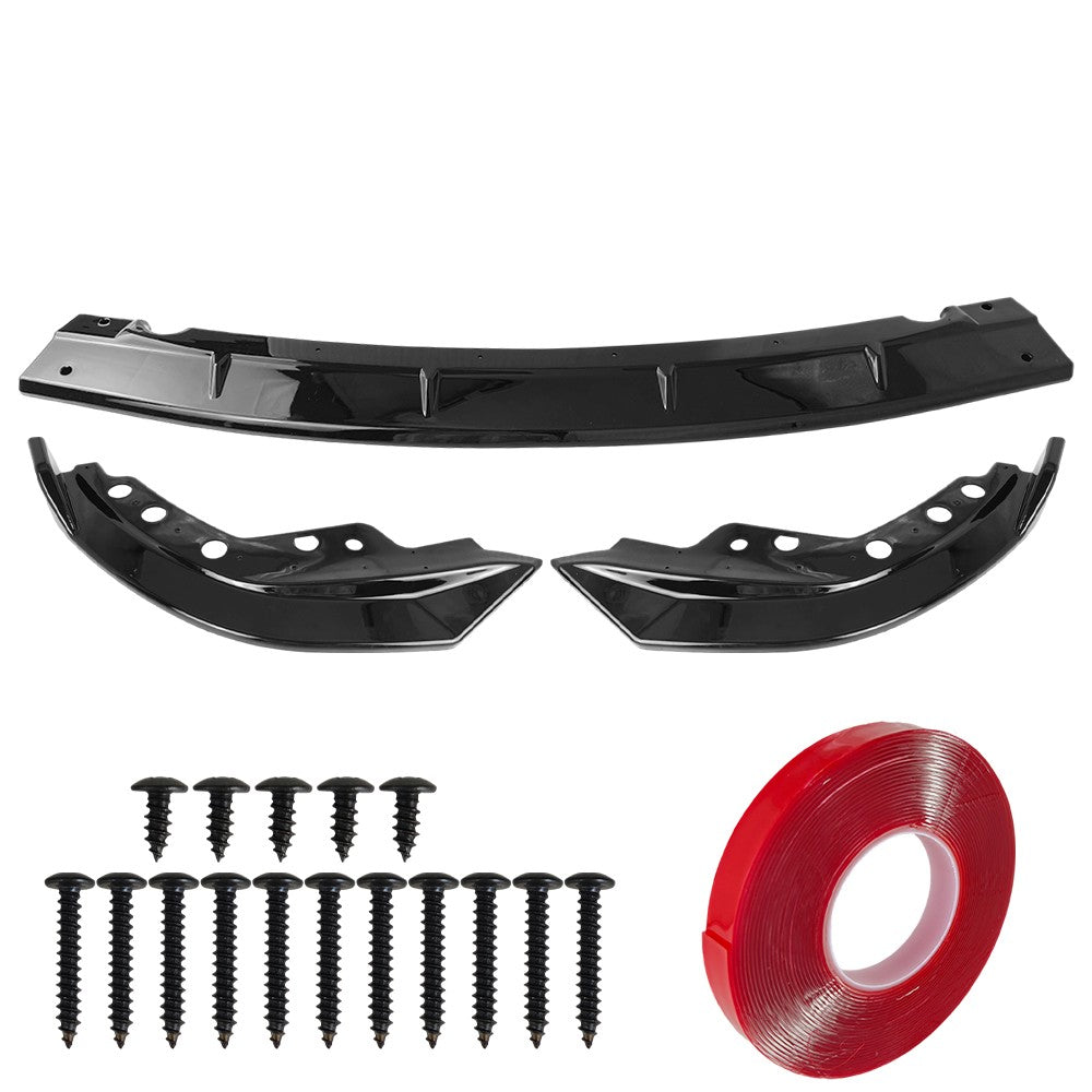 For BMW G20 330i M340i M Sport 2019-22 GT Style Gloss Black Front Bumper Lip Kit