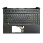 For HP Pavilion 15-EC 15-EC0003CA 15-EC0013DX Palmrest Keyboard Green Backlit US