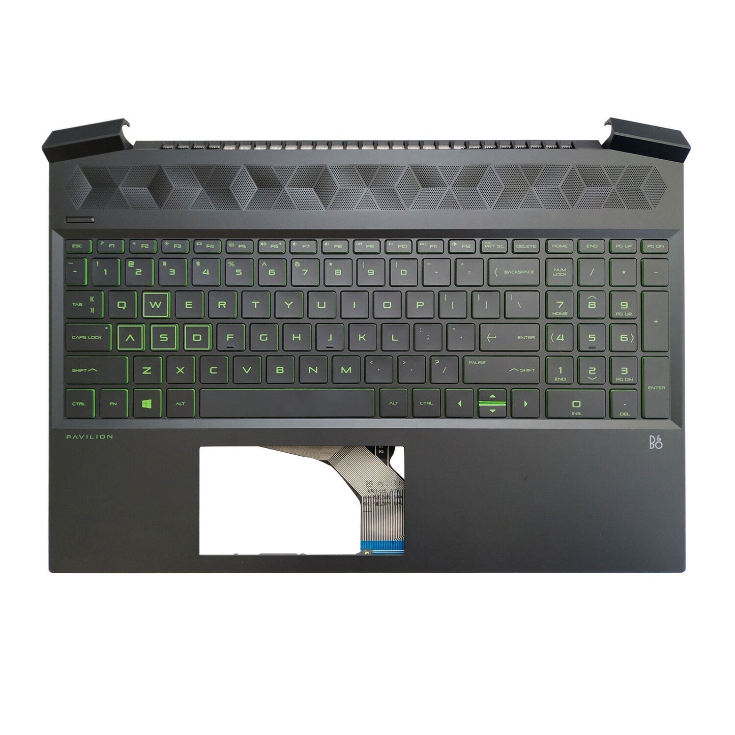 For HP Pavilion 15-EC 15-EC0003CA 15-EC0013DX Palmrest Keyboard Green Backlit US