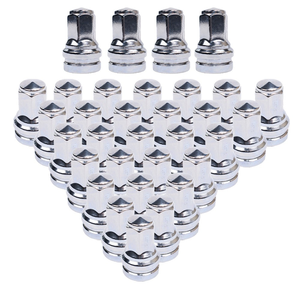 For Ford Super Duty F-250 F-350 450 HCPZ-1012-B (32) 14x1.5 Flat Seat Lug Nuts