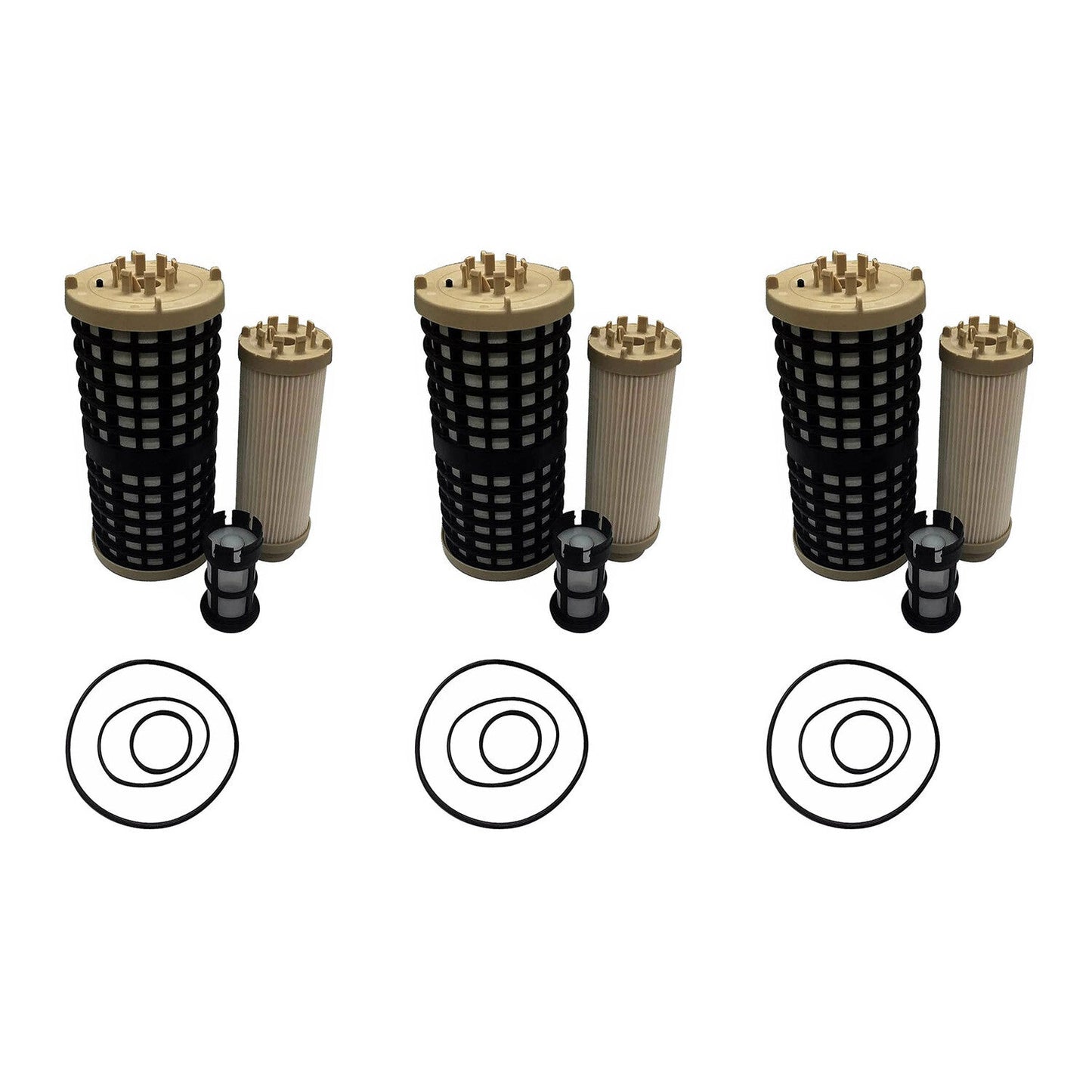 Set of 3 Fuel Filter Kit 33849 For Detroit Diesel DD13 DD15 DD16 Freightliner US