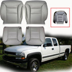 Driver Passenger Leather Seat Covers Gray For 1995 - 1999 Chevy Silverado Tahoe