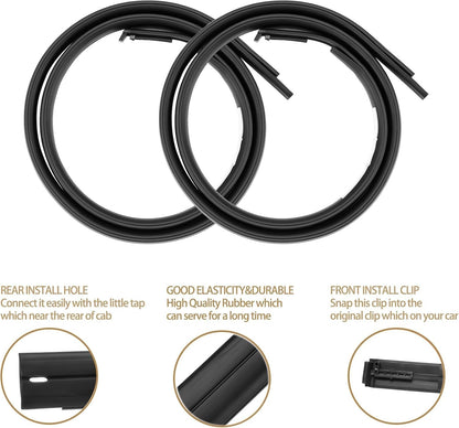 2x Roof Molding Drip Weatherstrip 75551-0C050 For Toyota Tundra Double Cab 07-20