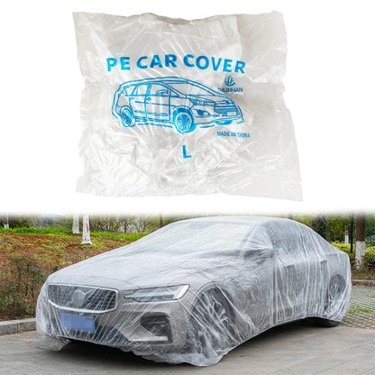 Clear Plastic Disposable Car Cover Temporary Universal Rain Dust Garage 5 Pack