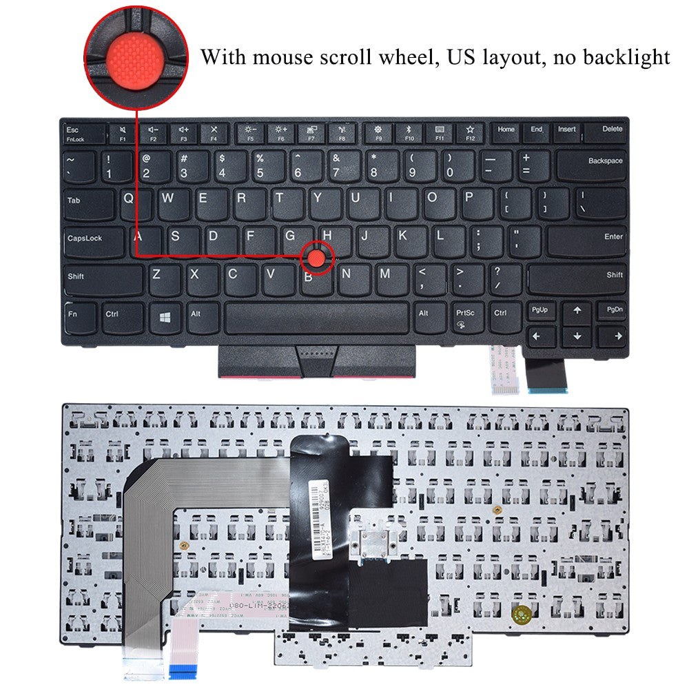 Non-Backlit Keyboard Fit For Lenovo ThinkPad A485 T470 T480 Black 01AX446 New US
