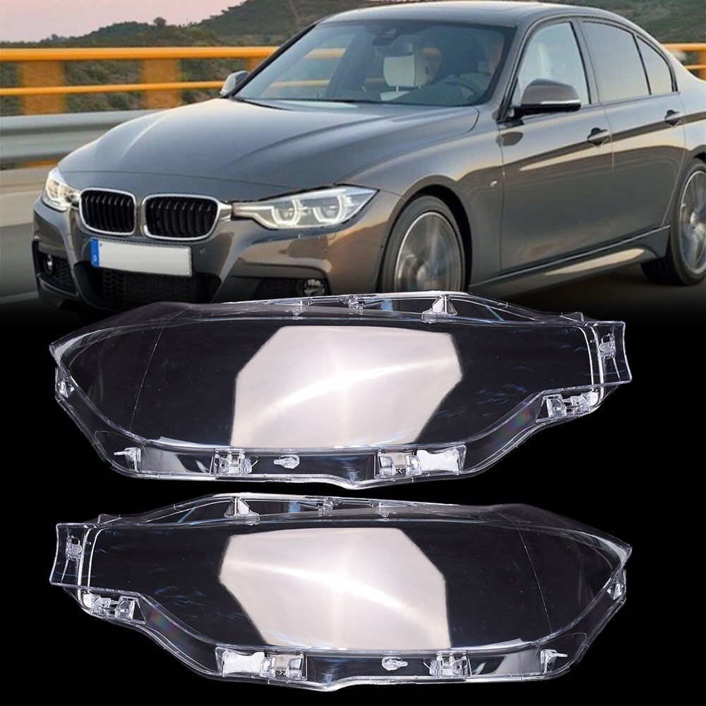 A Pair Left&Right Headlight Headlamp Lens Cover For BMW 3-Series F30 F35 2016-18