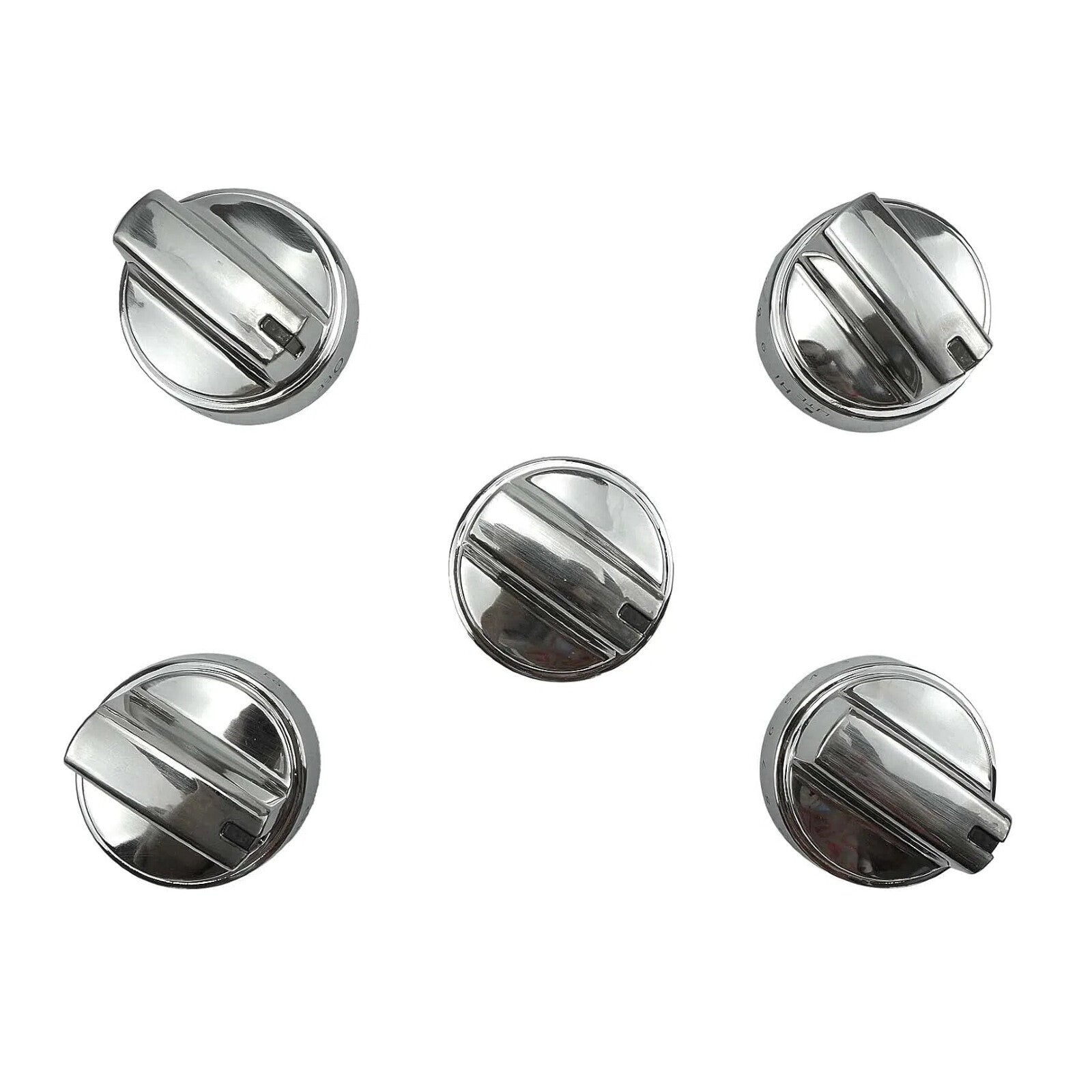 WB03X24818 Stainless Steel Plastic Control Knobs for GE Gas Range Stove (5Pack)