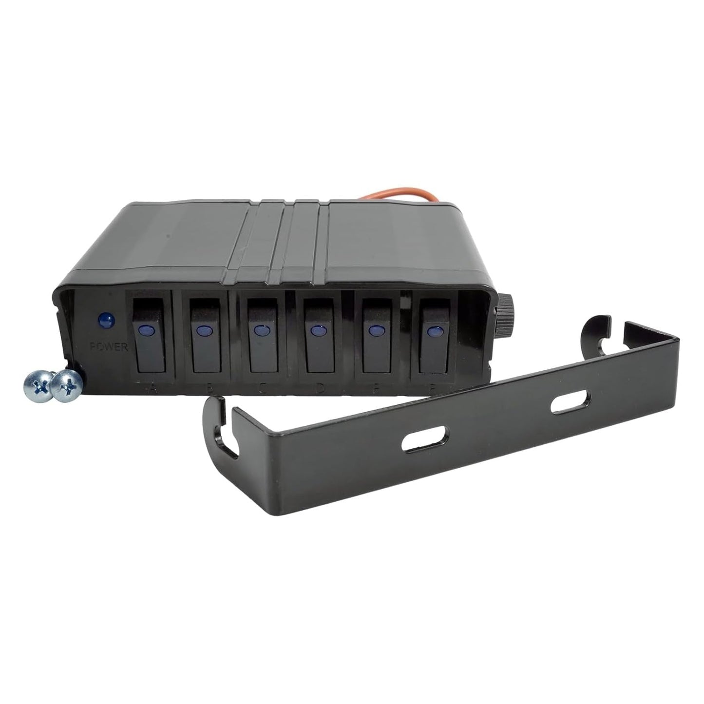 6-Gang 12V Rocker Switch Box 40 Amp Max with SPST On/Off &12 AWG Wires