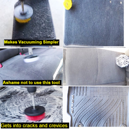 4x Car Detailing For Drill Brush Wheel Tire Rim Scrub Brush Wheel Cleaning Brush